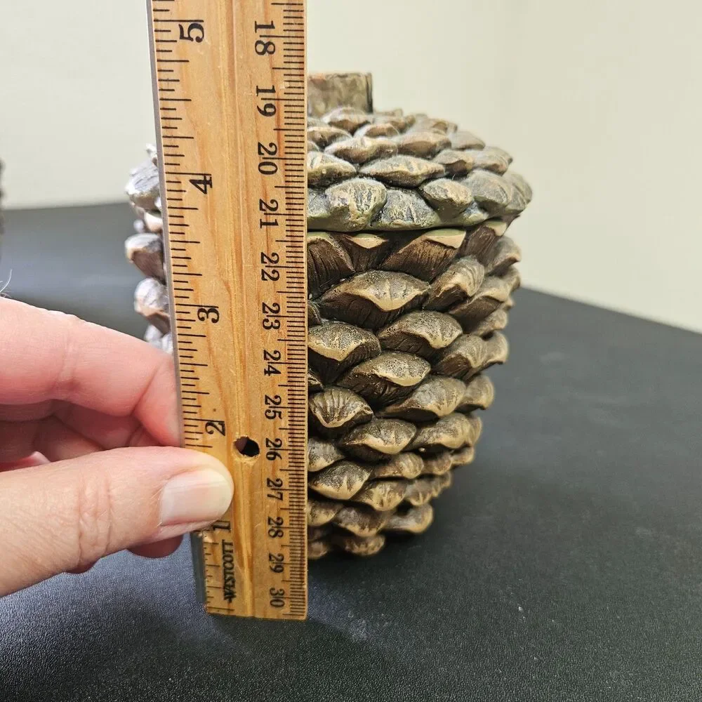 Decorative Resin Pinecone Trinket Boxes Set of 3 Cabin, Rustic, Woods Decor